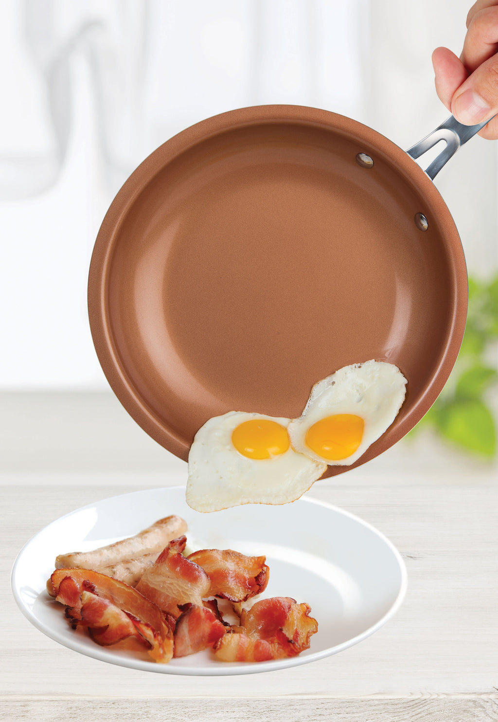 MASTERPAN Ceramic Nonstick Copper Color Frypan & Skillet, 10" (25cm)