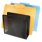 Artistic Urban Collection Punched Metal File Sorter, 3 Sections, Letter Size Files, 8" x 8" x 7.25", Black