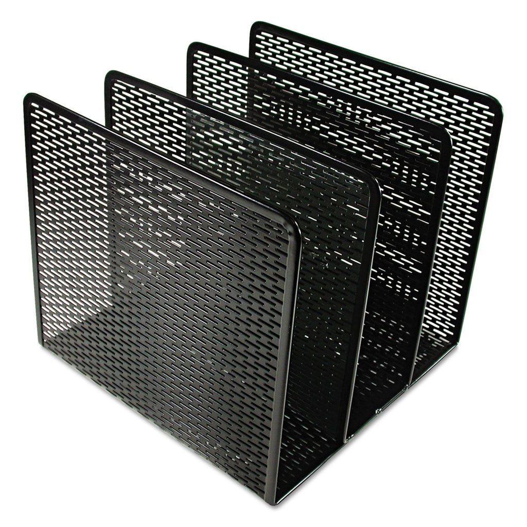 Artistic Urban Collection Punched Metal File Sorter, 3 Sections, Letter Size Files, 8" x 8" x 7.25", Black