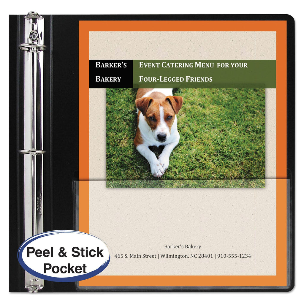 C-Line Peel and Stick Add-On Filing Pockets, 25", 11 x 8.5, 10/Pack