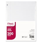 Mead Filler Paper, 3-Hole, 8 x 10.5, Wide/Legal Rule, 200/Pack