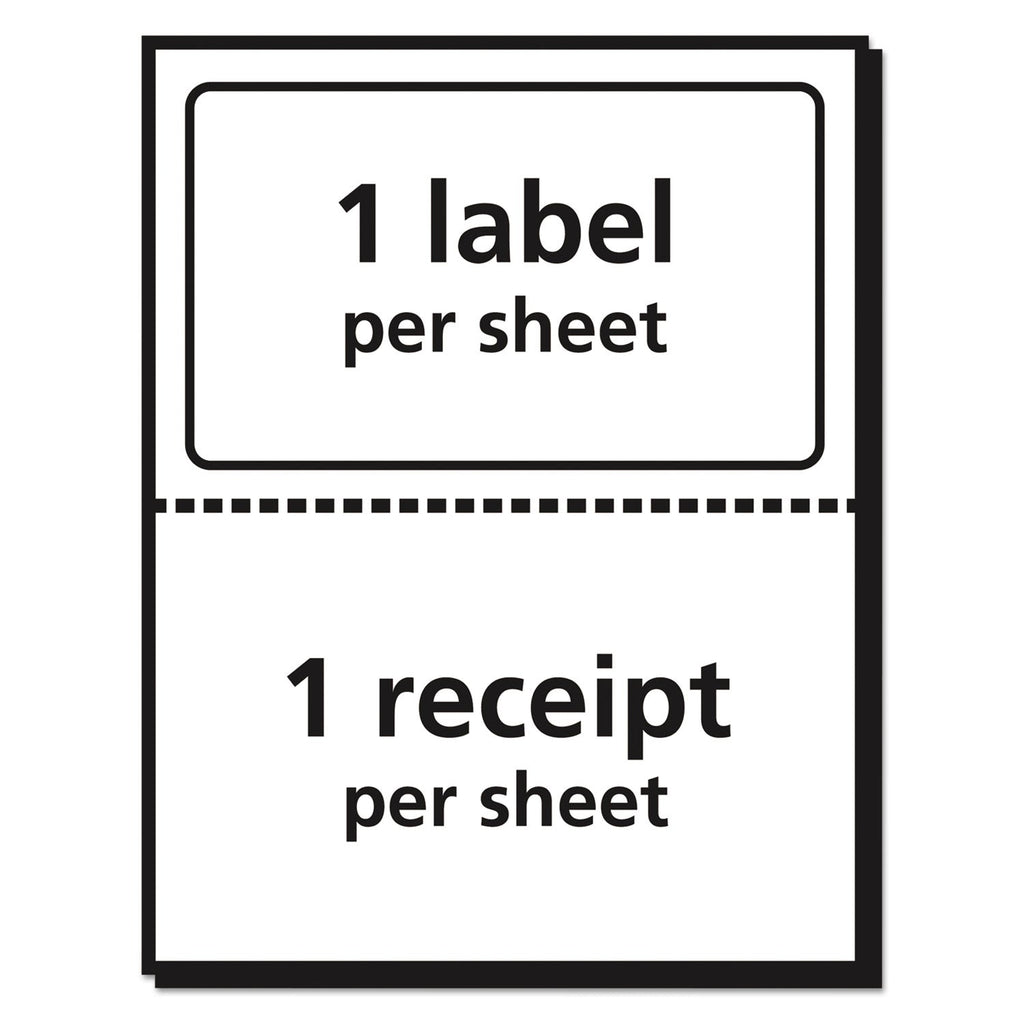 Avery Shipping Labels with Paper Receipt and TrueBlock Technology, Inkjet/Laser Printers, 5.06 x 7.63, White, 50/Pack