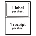 Avery Shipping Labels with Paper Receipt and TrueBlock Technology, Inkjet/Laser Printers, 5.06 x 7.63, White, 50/Pack
