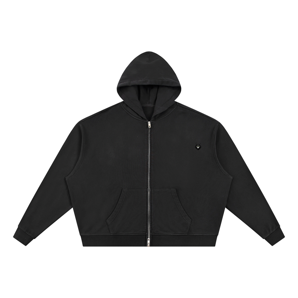 Loki & Ivy Unisex Vintage Wash Full Zip Boxy Hoodie