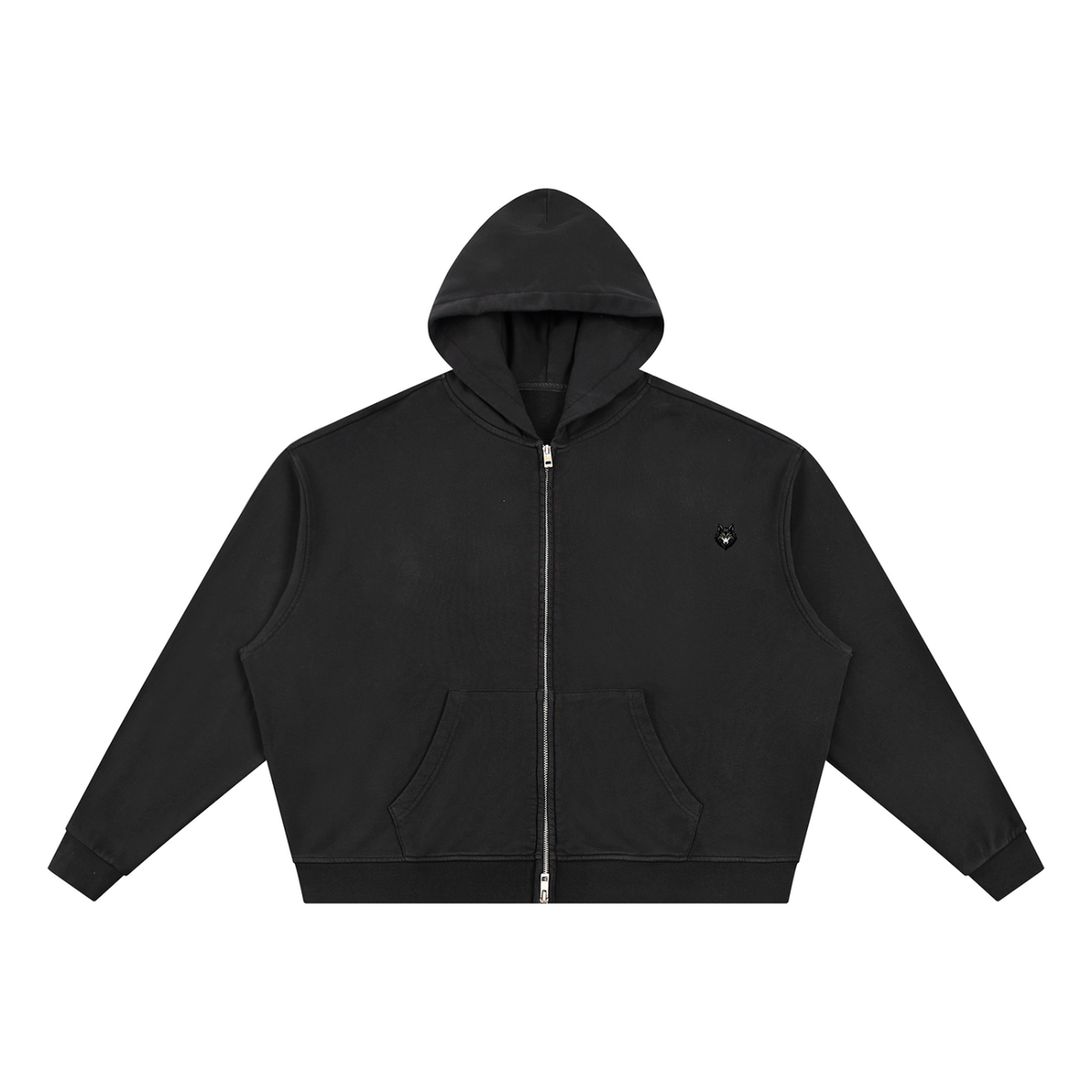 Loki & Ivy Unisex Vintage Wash Full Zip Boxy Hoodie