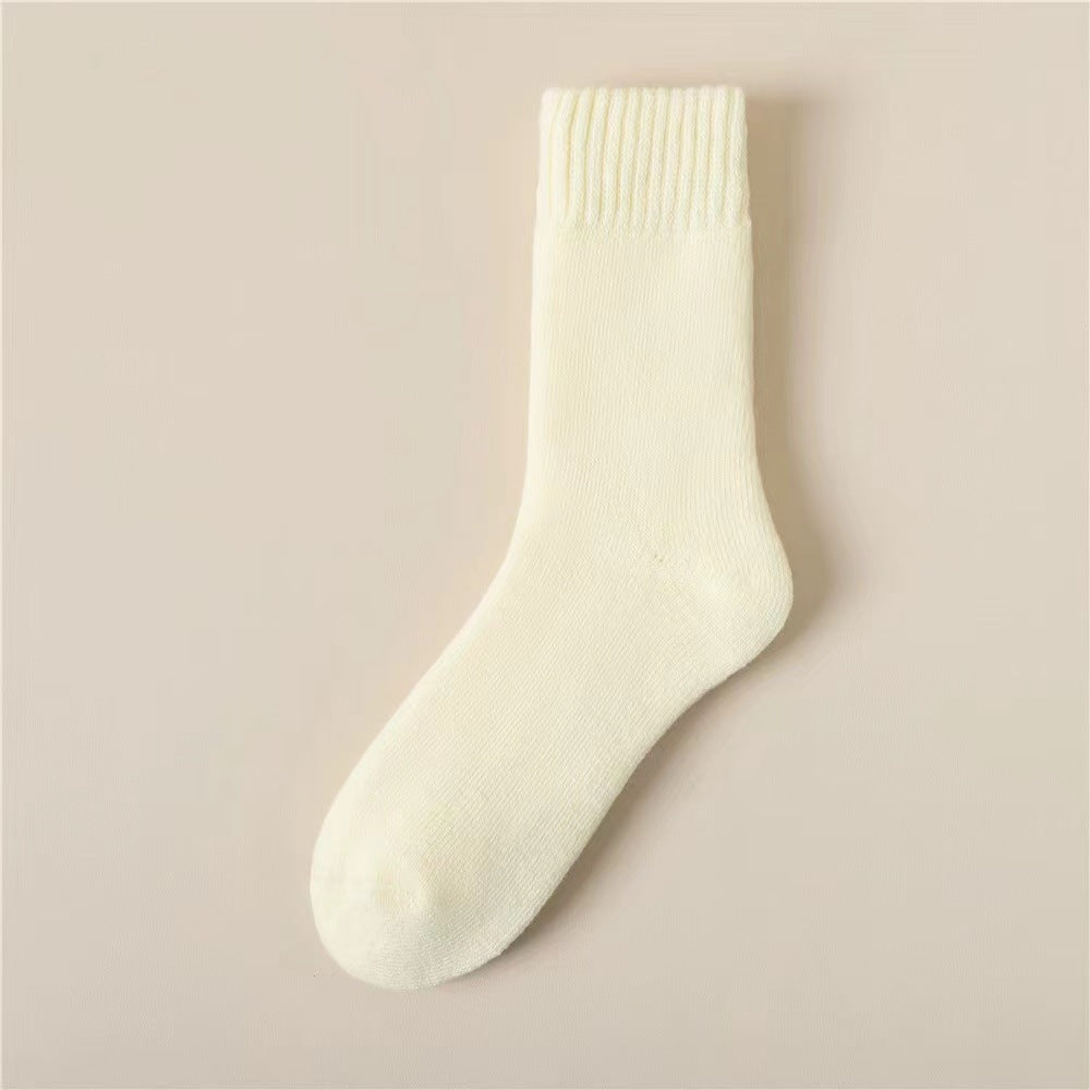 Women's Maternity Socks Autumn And Winter Fleece-lined Thickened Sleep Warm Wool Floor Mid-calf Cashmere Towel Terry-loop Hosiery
