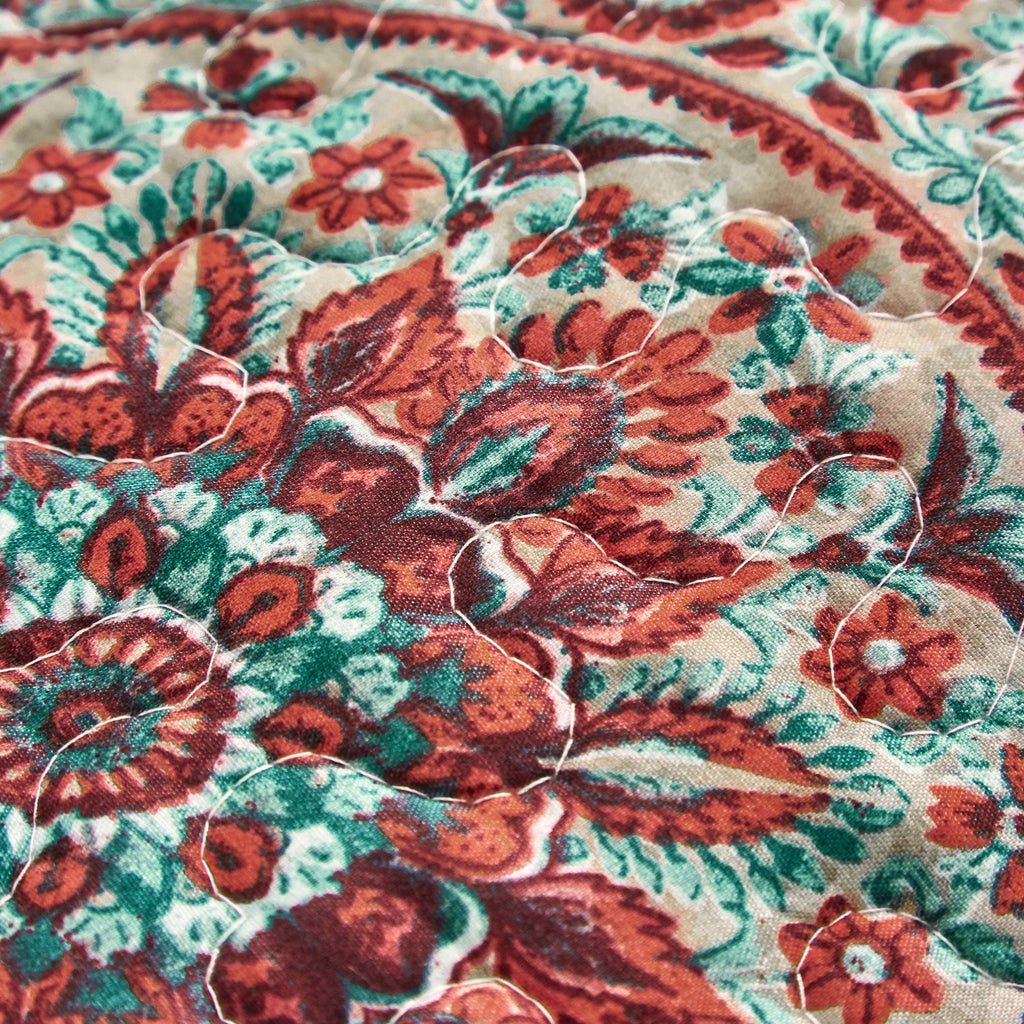 Tache Bohemian Desert Medallion Boteh Paisley Orange Blue Taupe Quilt Set (TJ3502)