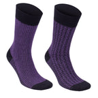 Men’s Bamboo Dress Socks 6-Pack Gift Box, Rust & Purple