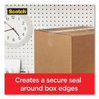 Scotch Box Lock Shipping Packaging Tape with Dispenser, 3" Core, 1.88" x 54.6 yds, Clear, 4/Pack