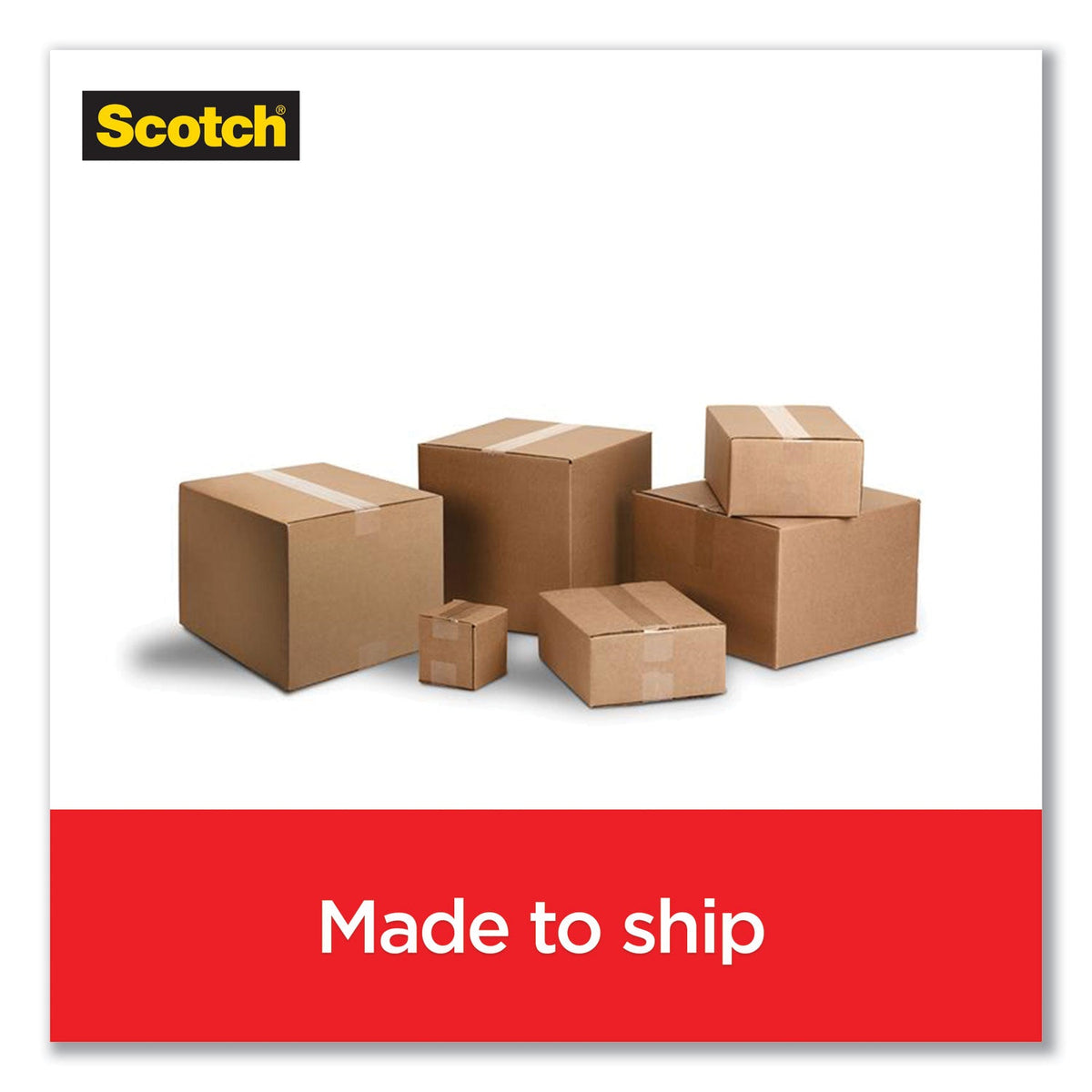 Scotch Box Lock Shipping Packaging Tape with Dispenser, 3" Core, 1.88" x 54.6 yds, Clear, 4/Pack