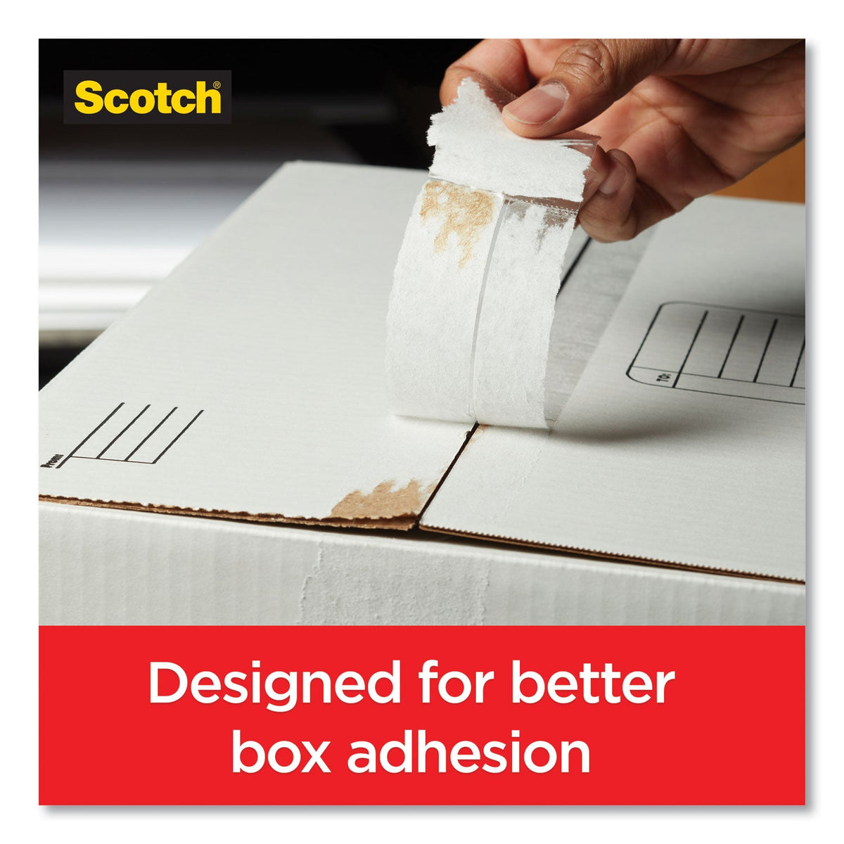 Scotch Box Lock Shipping Packaging Tape with Dispenser, 3" Core, 1.88" x 54.6 yds, Clear, 4/Pack