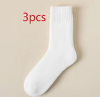 Women's Maternity Socks Autumn And Winter Fleece-lined Thickened Sleep Warm Wool Floor Mid-calf Cashmere Towel Terry-loop Hosiery