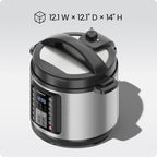 Chefman 13-in-1 Electric Pressure Cooker, 6-Quart Multicooker with Touchscreen Controls, Slow Cooker, Steamer, Sauté, Soup, Chili, Delay Start & Keep Warm, Stainless Steel