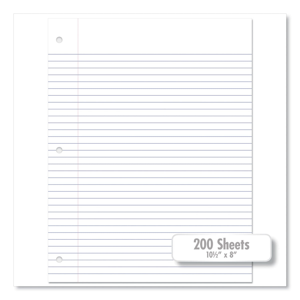 Mead Filler Paper, 3-Hole, 8.5 x 11, College Rule, 200/Pack