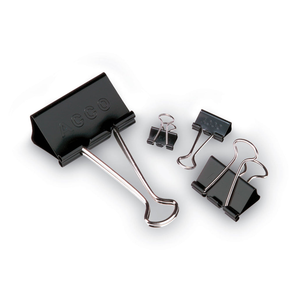 ACCO Binder Clips, Small, Black/Silver, Dozen