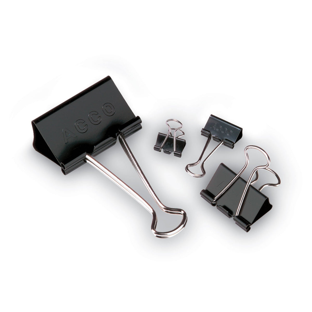 ACCO Binder Clips, Small, Black/Silver, Dozen