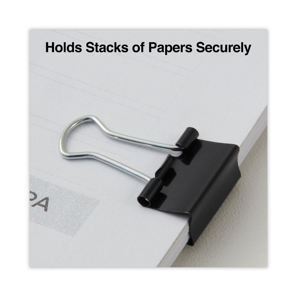 Universal Binder Clips, Mini, Black/Silver, 12/Box