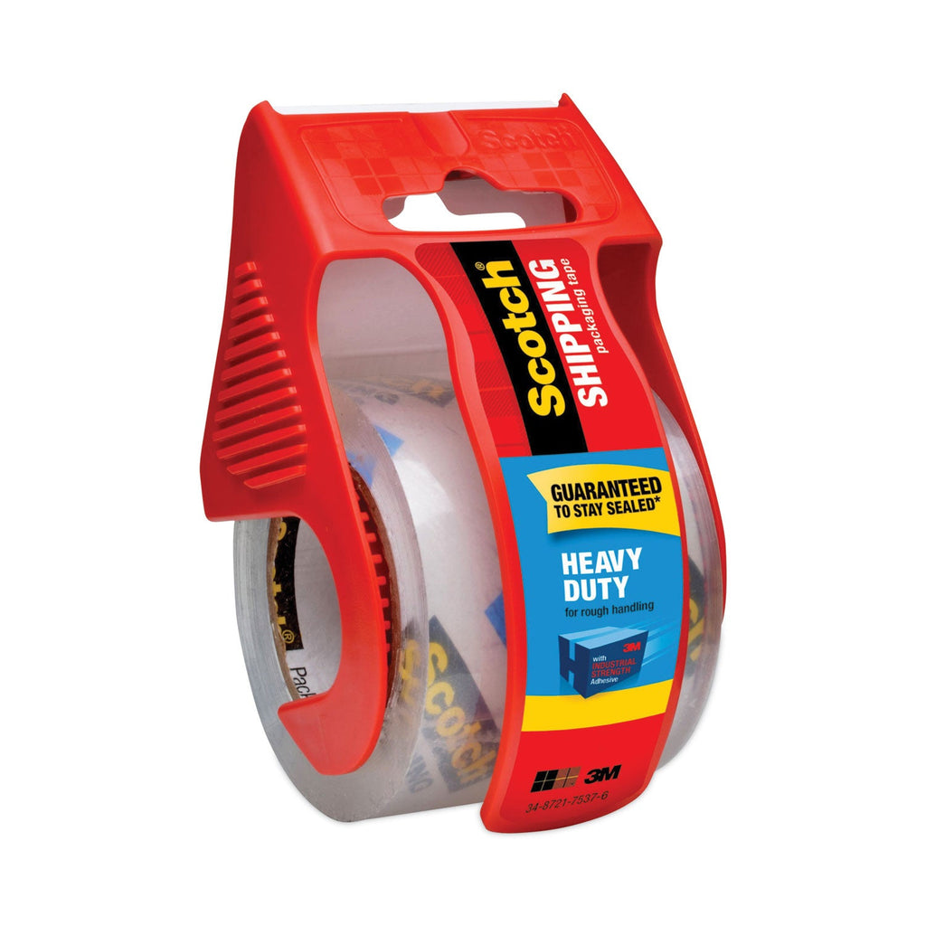 Scotch 3850 Heavy-Duty Packaging Tape with Dispenser, 1.5" Core, 1.88" x 66.66 ft, Clear, 6/Pack