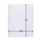 Five Star Reinforced Filler Paper, 3-Hole, 8.5 x 11, College Rule, 100/Pack