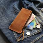 Wallet Top Layer Leather Belt Zipper Wallet