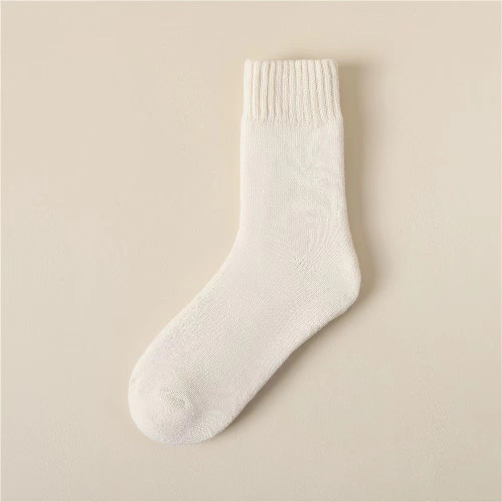 Women's Maternity Socks Autumn And Winter Fleece-lined Thickened Sleep Warm Wool Floor Mid-calf Cashmere Towel Terry-loop Hosiery