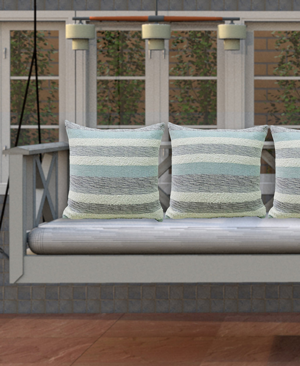 Vibhsa Handwoven Textured Stripe Decorative Pillow