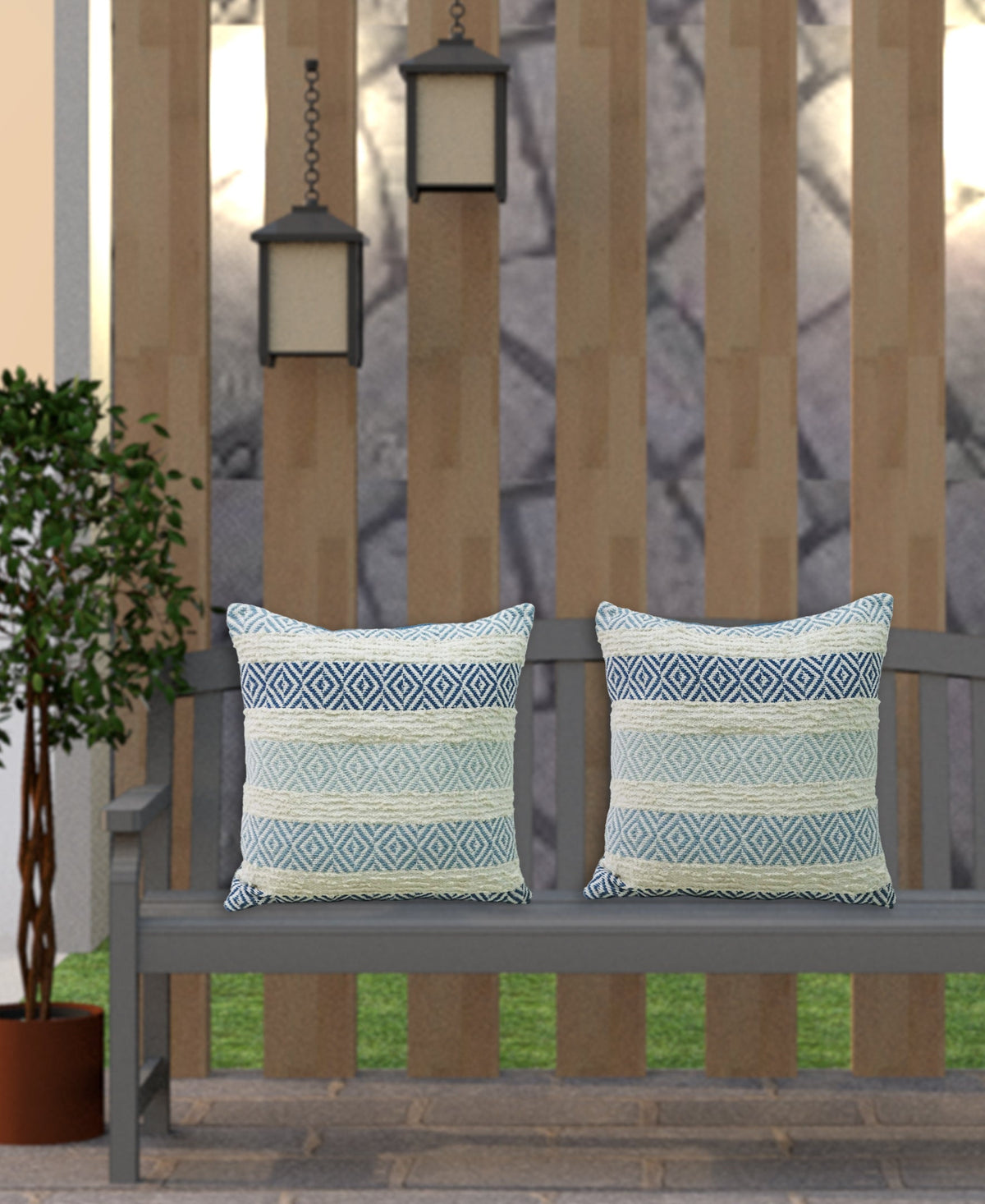 Vibhsa Handwoven Weave Textured Stripe Pillow 20"X20"