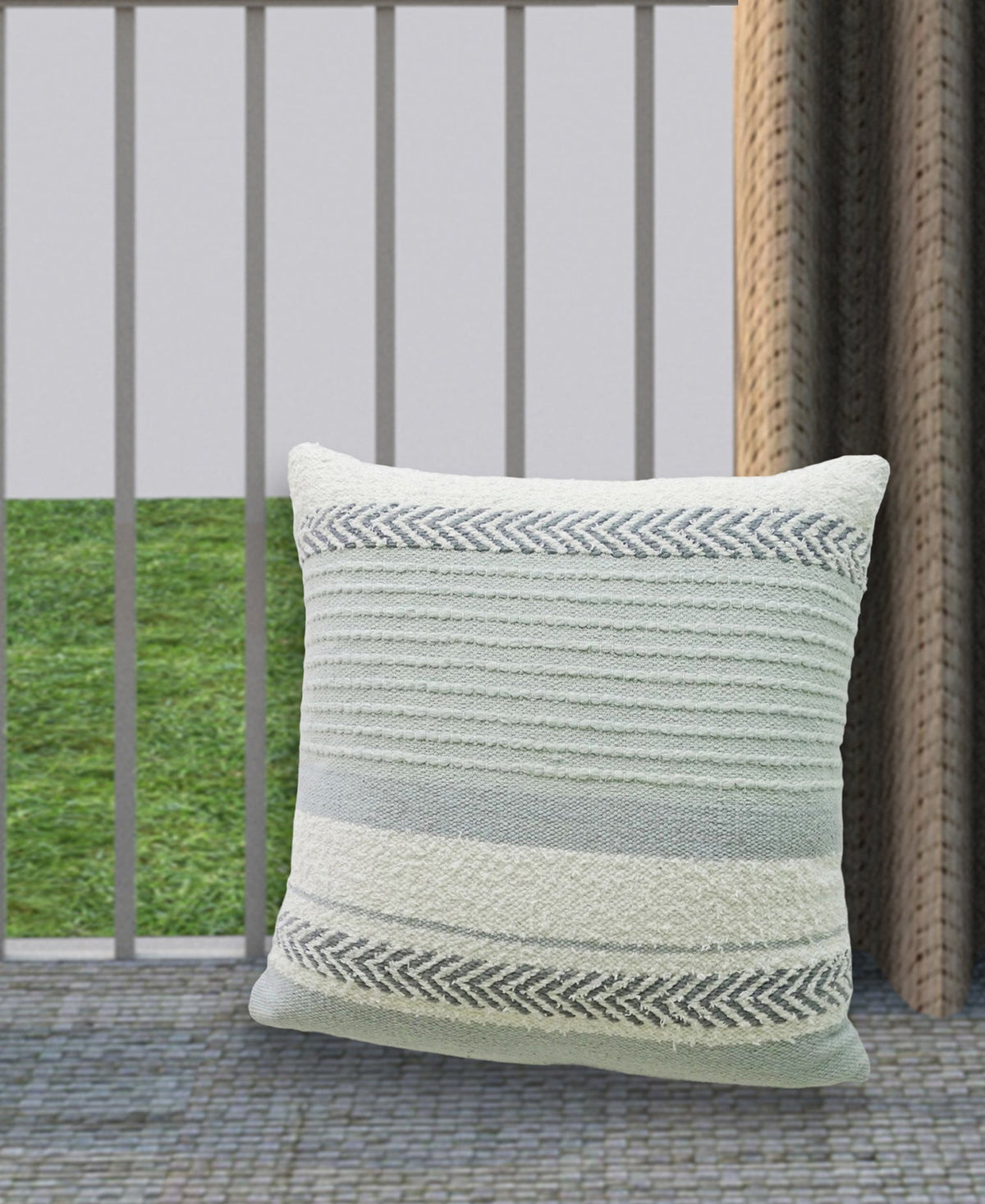 Vibhsa Handloom Woven Striped Decorative Pillow 20"x20"