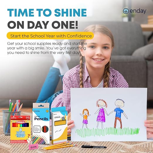 Enday 4th and 5th Grade School Supplies Kit - 79 Piece Back to School Supplies Kit, Premium Quality Kids School Supplies for Girls & Boys, Fourth & Fifth Grade Elementary School Supplies for Kids