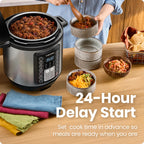 Chefman 13-in-1 Electric Pressure Cooker, 6-Quart Multicooker with Touchscreen Controls, Slow Cooker, Steamer, Sauté, Soup, Chili, Delay Start & Keep Warm, Stainless Steel