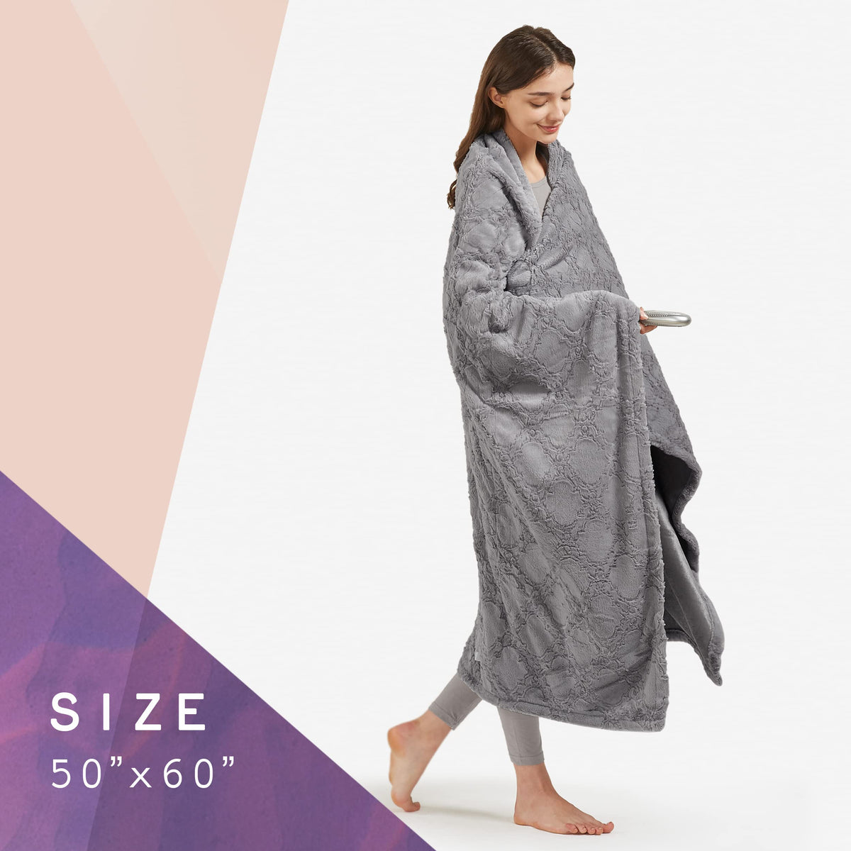Hyde Lane Heated Electric Throw Blanket 60 x 70, Sherpa Reverse