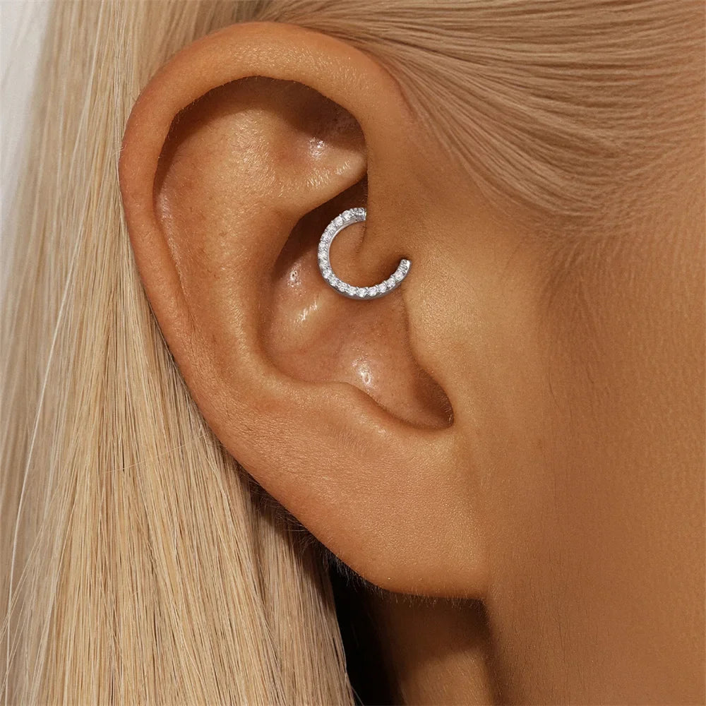Single Moissanite Earring: Mini Stud & Hoop Styles
