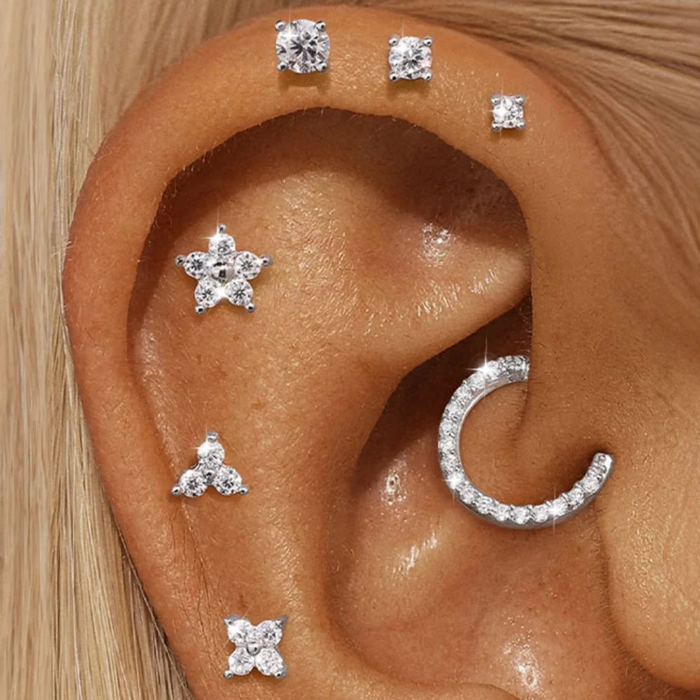 Single Moissanite Earring: Mini Stud & Hoop Styles