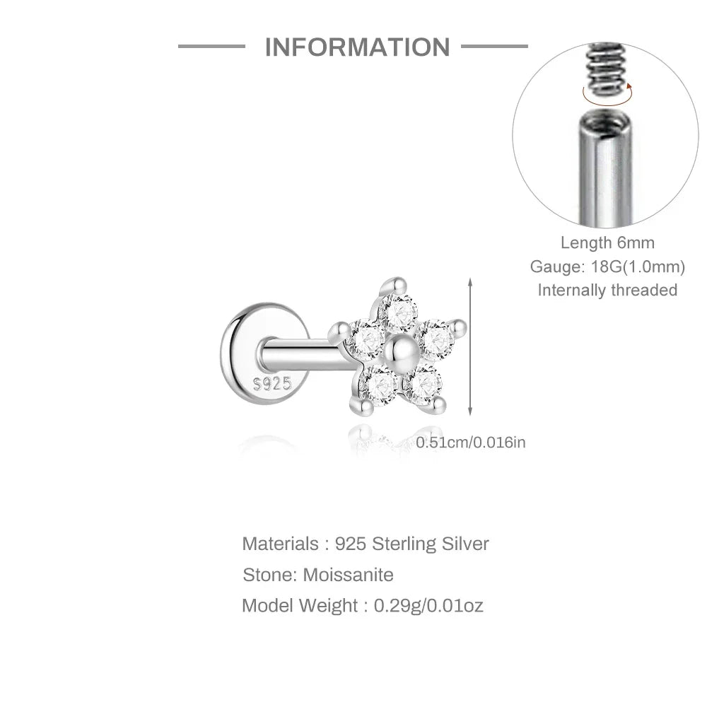 Single Moissanite Earring: Mini Stud & Hoop Styles
