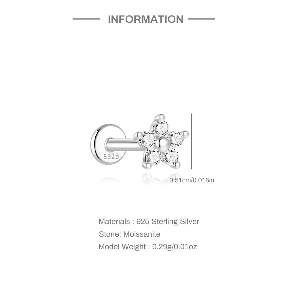 Single Moissanite Earring: Mini Stud & Hoop Styles