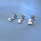 Single Moissanite Earring: Mini Stud & Hoop Styles
