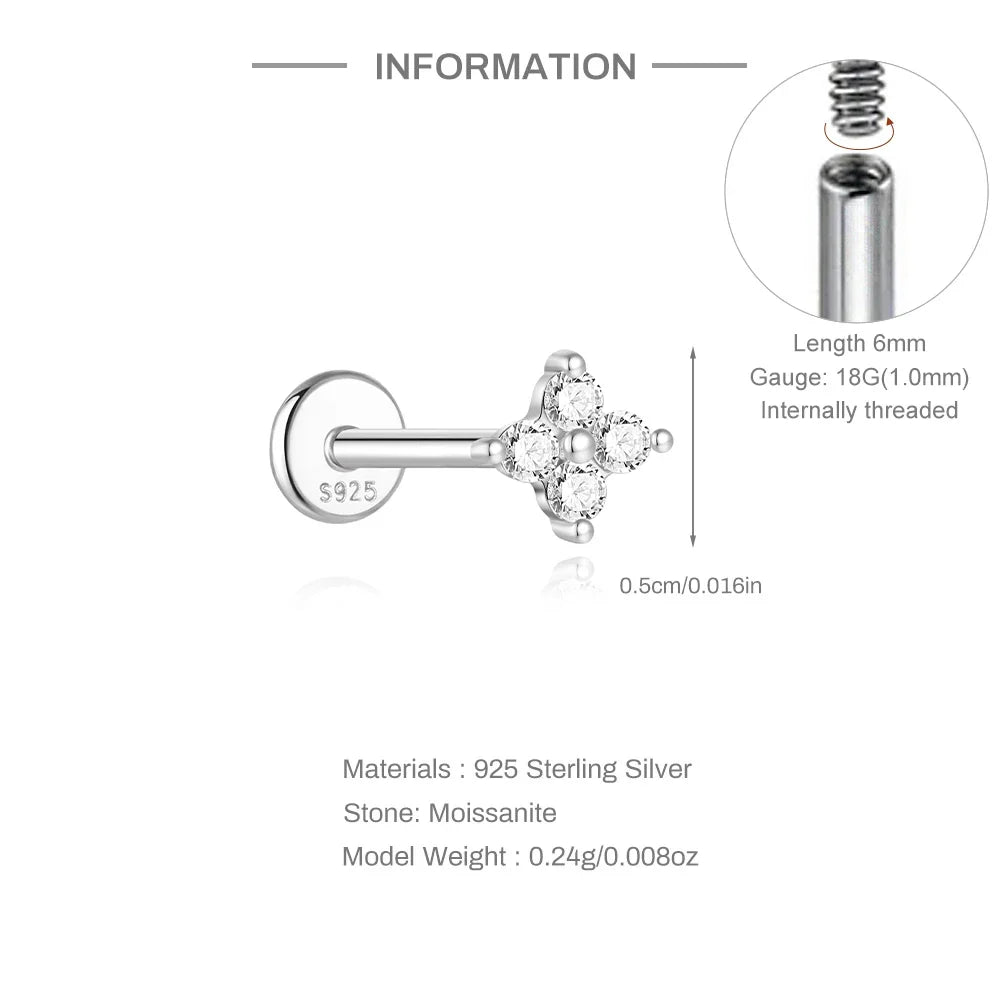Single Moissanite Earring: Mini Stud & Hoop Styles