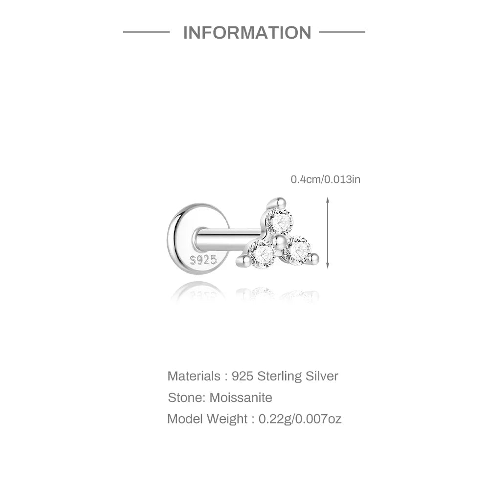 Single Moissanite Earring: Mini Stud & Hoop Styles
