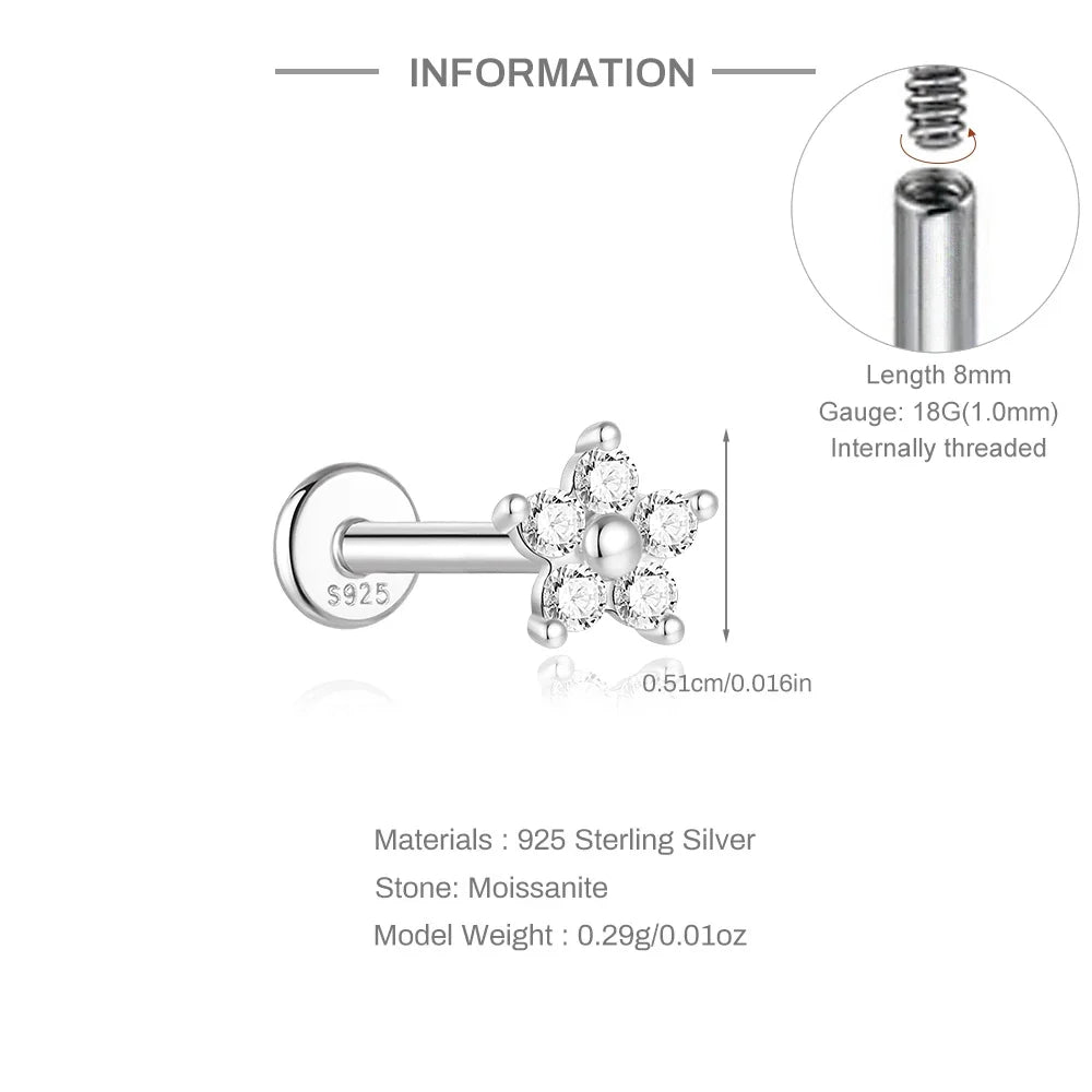 Single Moissanite Earring: Mini Stud & Hoop Styles