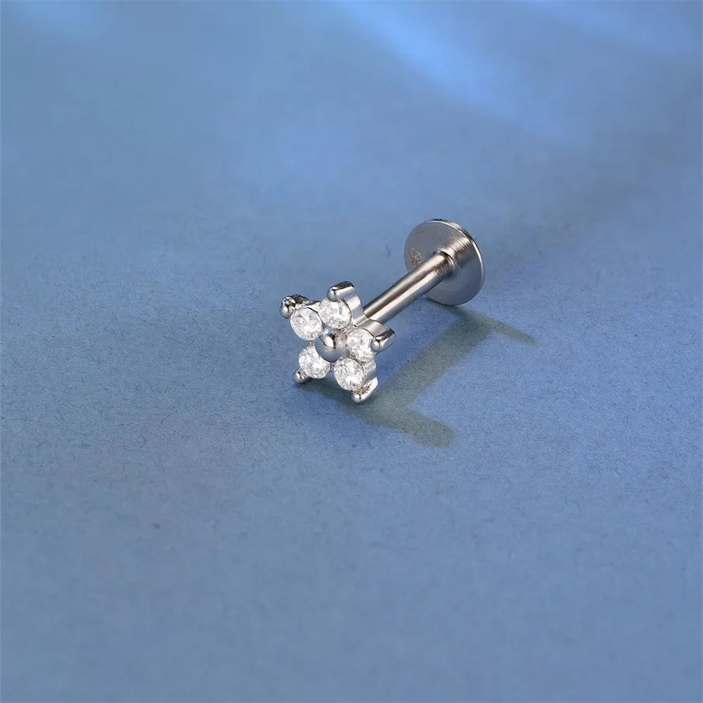 Single Moissanite Earring: Mini Stud & Hoop Styles