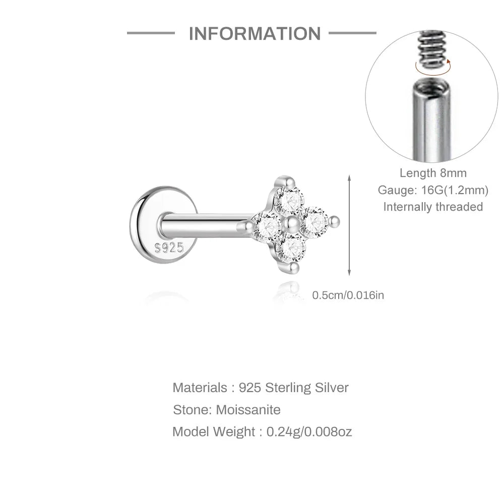 Single Moissanite Earring: Mini Stud & Hoop Styles
