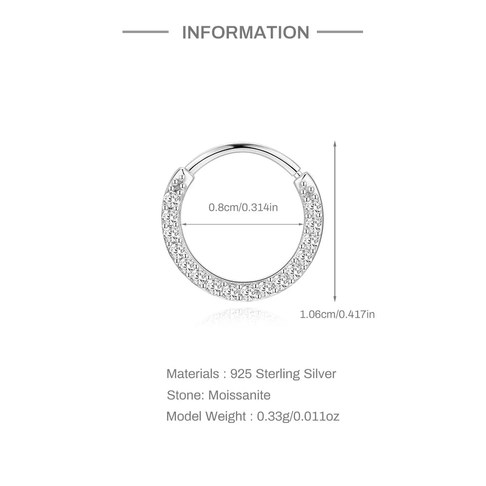 Single Moissanite Earring: Mini Stud & Hoop Styles