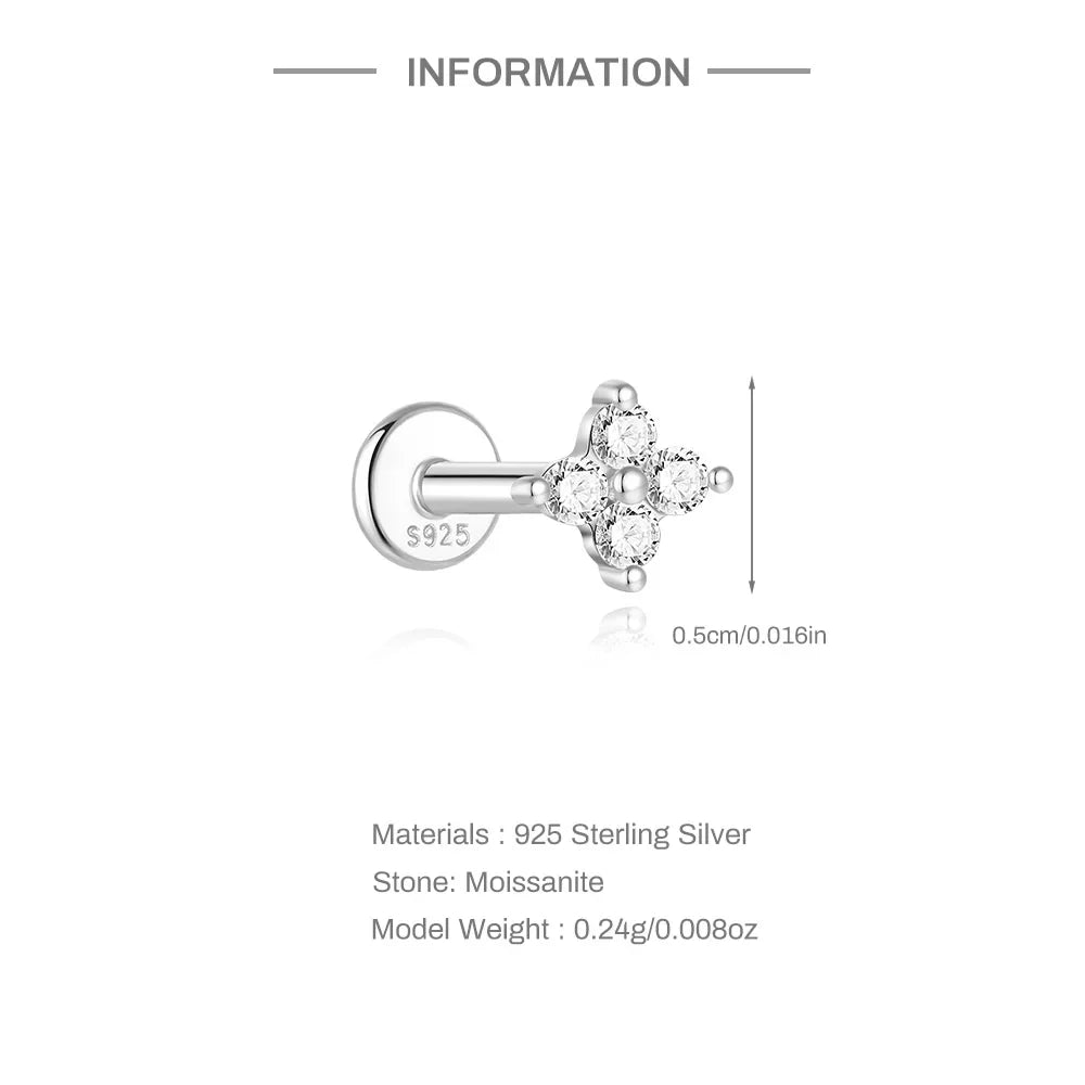 Single Moissanite Earring: Mini Stud & Hoop Styles