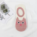 5 Pairs Cute Animal Spring Women Cotton Boat Socks Set Korean Style Funny Cat Dog Panda Low Cut Ankle Short Socks