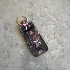 Chapstick Holder Keychain – Cow Print, Camo Pink Bow, Cowboy Toile, Barn Toile, croquette, duck, moon