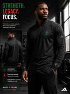 Men's Ankh Long-Sleeve Quarter-Zip Athletic Pullover