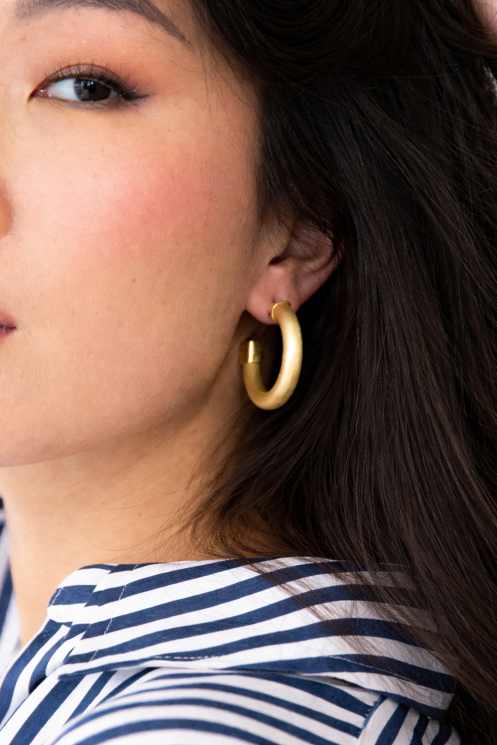 Brushed Gold Hoop Earrings