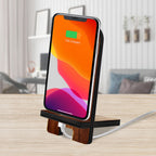 American Wreath Cell Phone Stand Wood Mobile Tablet Holder Charging Station Organizer - 892098-DG