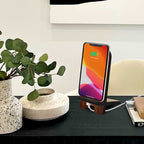 American Wreath Cell Phone Stand Wood Mobile Tablet Holder Charging Station Organizer - 892098-DG