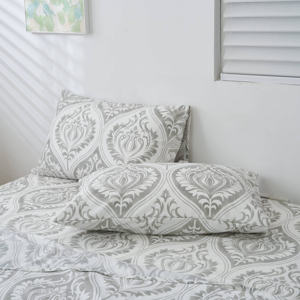 Tache Dreamy Moon Sky Ogee Damask Heather Gray White Pillowcases (TB300)